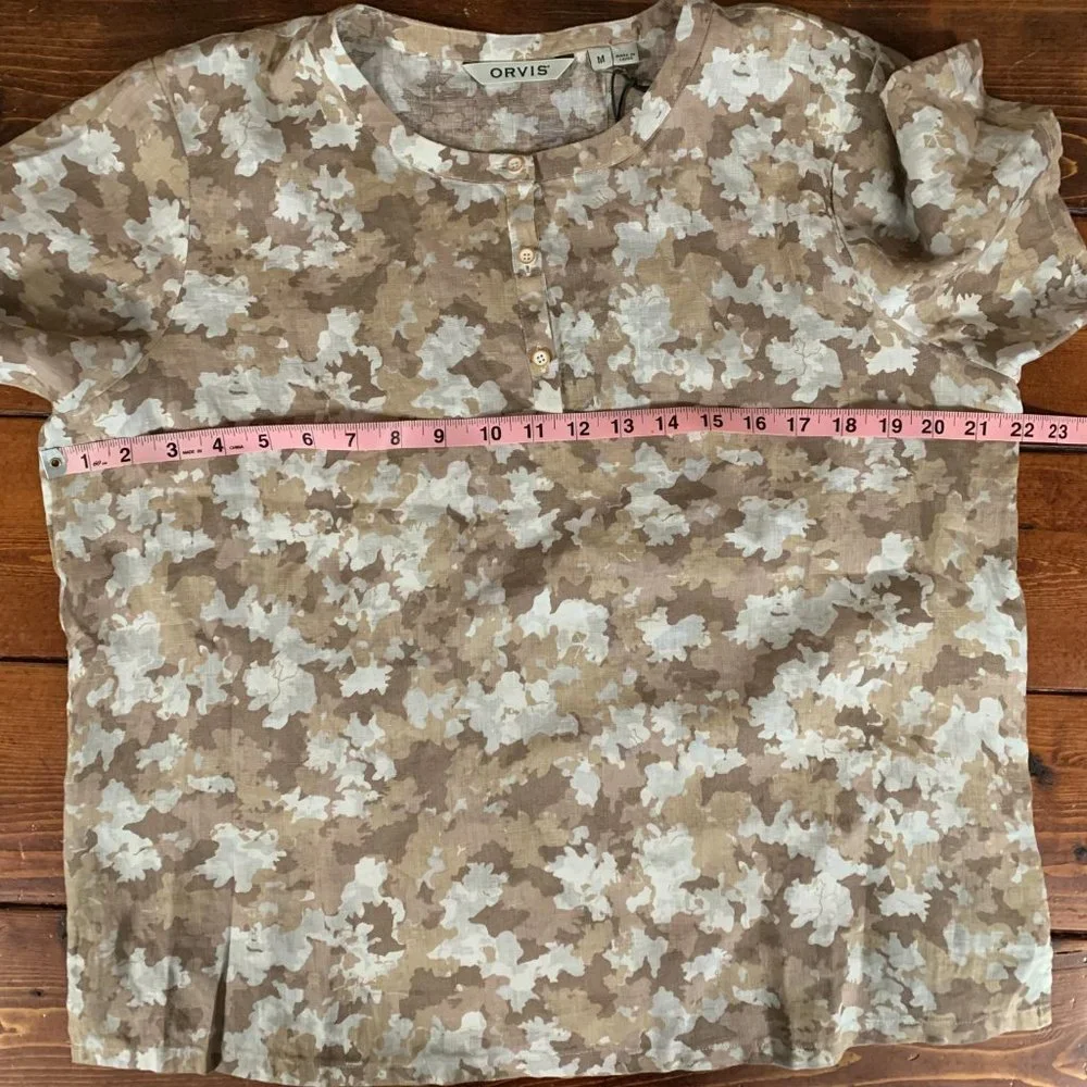 NWT Women’s Orvis Odor Control Outsmart Fresh Linen Medium Brown Camo Blouse - Picture 11 of 13